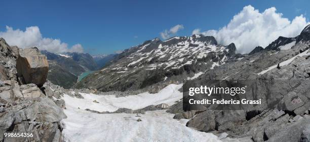 panoramic view of the swiss alps from monte moro pass - gneiss stock pictures, royalty-free photos & images