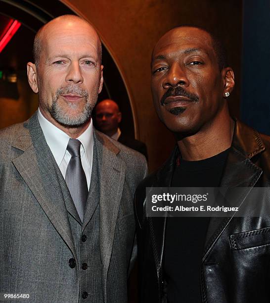 Actors Bruce Willis and Eddie Murphy attend the "Prince of Persia: The Sands of Time" Los Angeles premiere held at Grauman's Chinese Theatre on May...