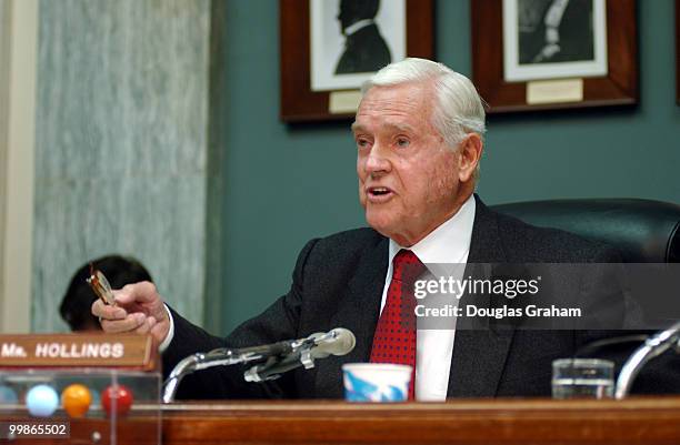 Chairman Ernest F. Hollings, D-S.C., during the Senate Commerce full committee hearing on " Protecting Content in a Digital Age: Promoting Broadband...