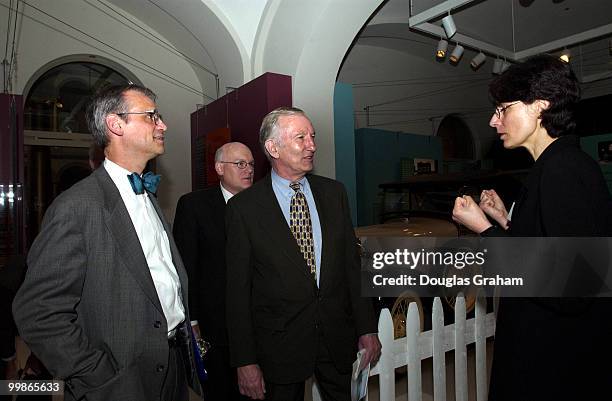 Earl Blumenauer, D-OR., James Jeffords, I-VT., and Mary Konsoulis, curator of the National Building Museum during the Congressional tour of the "On...