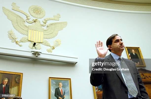 Joseph Berardino, managing partner/CEO Anderson LLP, is sworn in to testify before the Capitol Markets, Insurance and Government Sponsored...