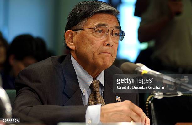 John Mcgaw, undersecretary and Norman Mineta, secretary of the Transportation Security Administration, Transportation Department during a hearing on...