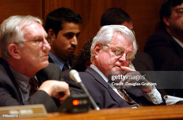 Edward M. Kennedy, D-Ma., during the education department civi rights nomination confirmation hearing for Gerald Reynolds assistant secretary of...