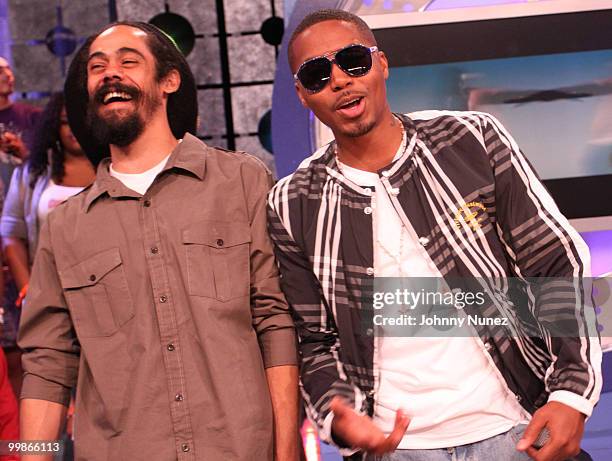 Damien Marley and Nas visit BET's "106 & Park" at BET Studios on May 17, 2010 in New York City.