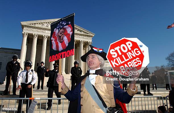 George Washington the father of our country was on hand for the pro life demonstration at the Supreme Court during the " March for Life" protest of...