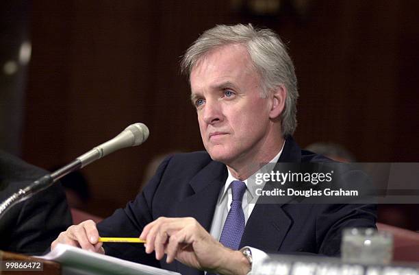Former Senator Bob Kerrey, president, New School University, testifies before the Senate Foreign Relations Committee on the United States policy...