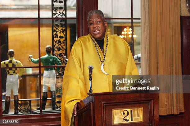Fashion editor Andre Leon Talley attends a private breakfast and discussion at the 21 Club on May 18, 2010 in New York City.