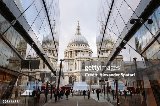 St. Paul's Dome reflection in the glass of modern buildings St. Paul's Dome reflection in the glass of modern buildings