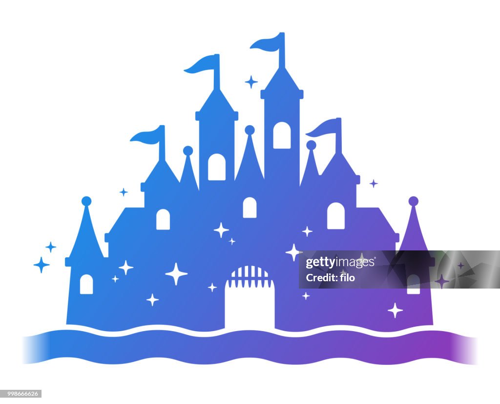 Silueta del castillo de la fantasía