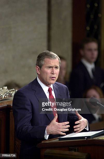 President George W. Bush makes his address to the Joint Session of Congress.