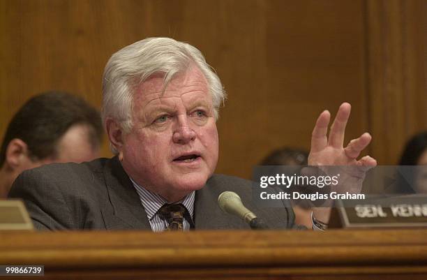 Edward M. Kennedy, D-Mass., in the chairmans seat during the Full Committee Hearing of the Senate Health, Education, Labor and Pensions Committee the...