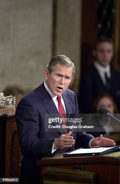 President George W. Bush makes his address to the Joint Session of Congress.