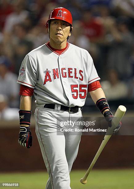 Hideki Matsui of the Los Angeles Angels of Anaheim on May 17, 2010 at Rangers Ballpark in Arlington, Texas.