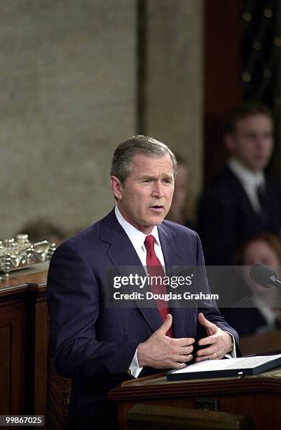 President George W. Bush makes his address to the Joint Session of Congress.