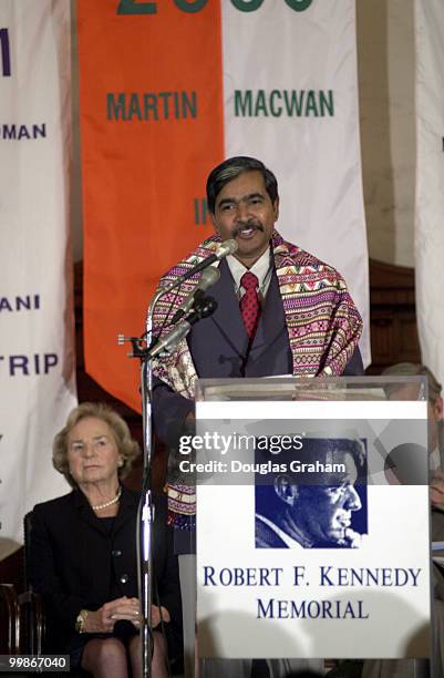 Martin Macwan during his remarks at the " Robert F. Kennedy Memorial Human Rights Award Ceremony", in the Russell Senate Office Building. In the...