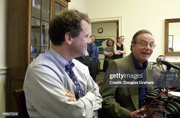 Sherrod Brown, D-Ohio, during the top-rated morning news radio program from Northeast Ohio, broadcast from his office in the Rayburn House Office...