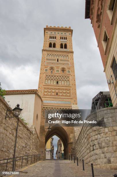 torre de san martin, teruel, aragón, spain. - mudéjar stock pictures, royalty-free photos & images