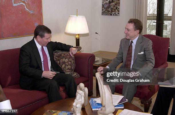 Attorney General nominee, John Ashcroft, R-Mo.,and Arlen Specter, R-Pa., during a meeting in Specter's office in the Hart Senate Office Building.