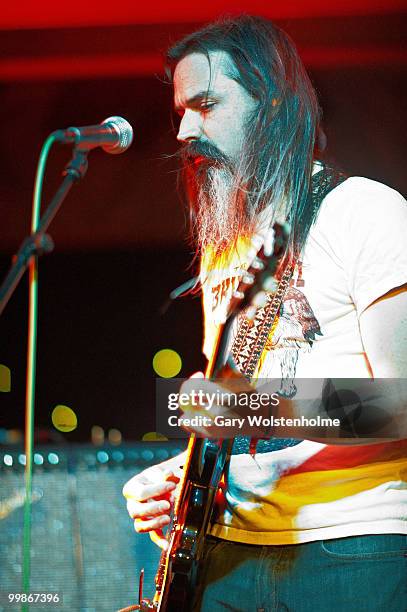 Ripley Johnson of Wooden Shjips performs on stage during day one of Pavement Curated All Tomorrow's Parties Festival at Butlins Holiday Centre on May...