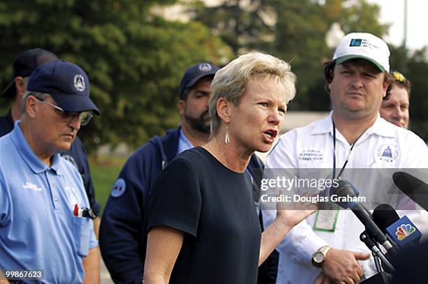 Frank Binns, Lawyers Joanne Royce, general council for the Government Accountability project and John Thayer supervisor in the Tunnel Shop of the...