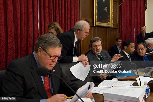 Leonard L. Boswell, D-IA., and Chairman David Obey, D-WI., during the House Appropriations Committee War, Veterans Supplemental full committee markup...