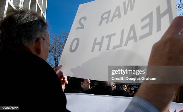 Alan Grayson, D-FL., during a press conference outside of the Hart Senate Office Building on a petition signed by more than 200,000 people urging...