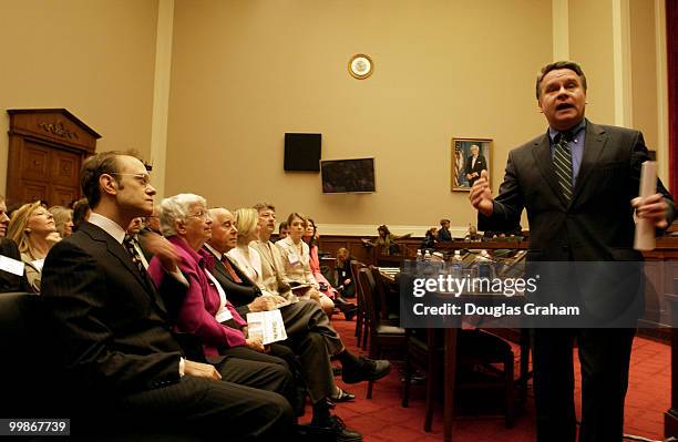 Actor David Hyde Pierce and Christopher Smith, R-N.J. During a news briefing to urge an increase in funding for Alzheimer's research and treatment.