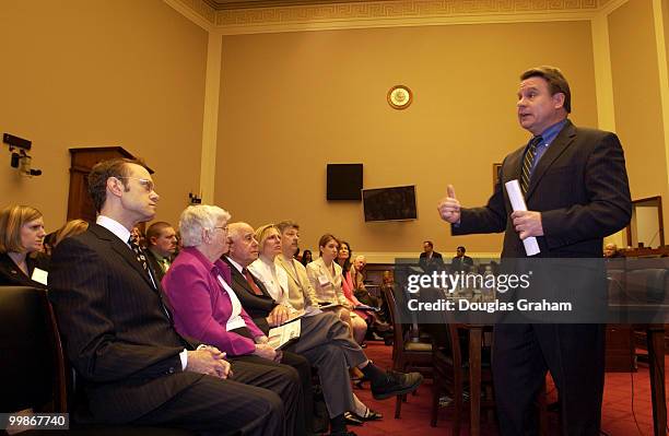 Actor David Hyde Pierce and Christopher Smith, R-N.J. During a news briefing to urge an increase in funding for Alzheimer's research and treatment.