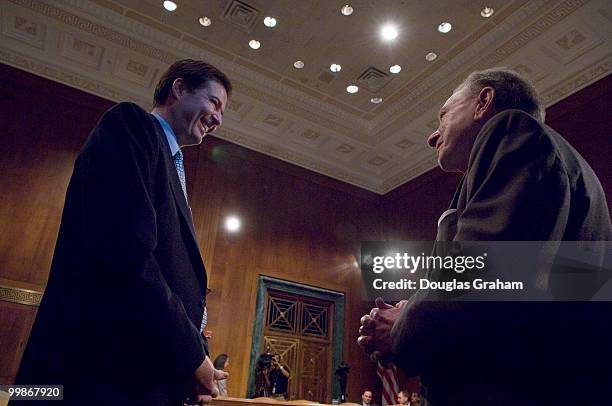 Arlen Specter, R-PA., and Former Deputy Attorney General James Comey before the start of the full committee hearing on "Preserving Prosecutorial...