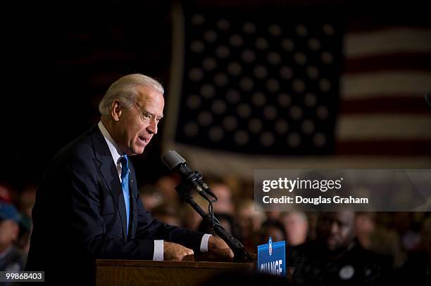 Joe Biden, D-DE., during an Obama and Biden rally at the Danville Community Market in downtown Danville Virginia on October 24, 2008.