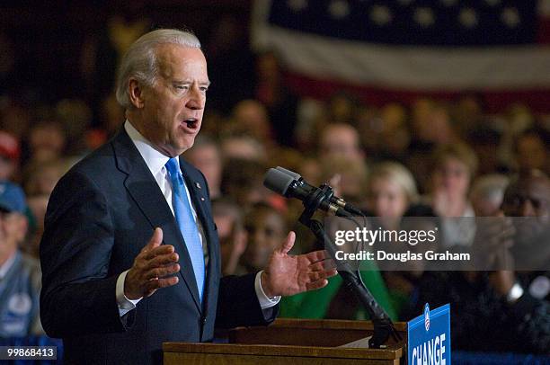 Joe Biden, D-DE., during an Obama and Biden rally at the Danville Community Market in downtown Danville Virginia on October 24, 2008.