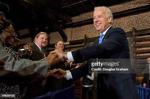 Joe Biden, D-DE., during an Obama and Biden rally at the Danville Community Market in downtown Danville Virginia on October 24, 2008.
