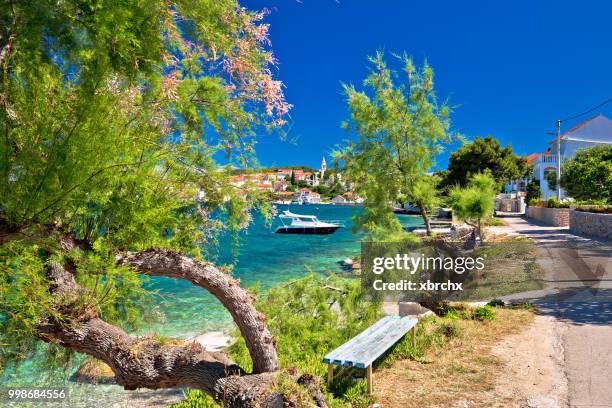 kali village on ugljan island beach view - kali croatia stock pictures, royalty-free photos & images