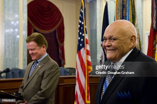 Senator Jim Webb who served in Vietnam with the Fifth Marine Regiment presented the Bronze Star Medal to Warrant Officer Phillip O'Donnell, U.S. Army...