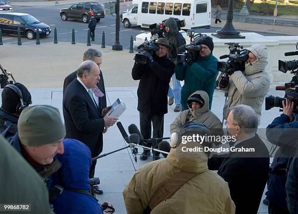 Arrival of the FY2008 budget. House Budget Chairman John Spratt, D-S.C. And Loyd Doggett, D-TX. Talk with the media on the steps of the Cannon House...