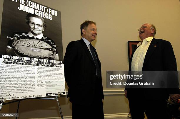 Wayne Silby, Chairman,Calvert Funds and Ben Cohen, co-founder of Ben and Jerry's share a laugh before the start of a news conference to introduce the...