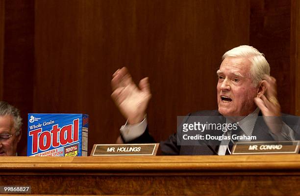 Ernest Fritz Hollings, D-SC., ask for the total number of dollars during his statement at the Senate Budget Committee full committee hearing on the...