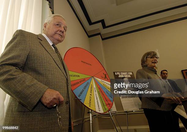 Jack Shanahan, former commander of the U.S. Second Fleet and Lynn Woolsey, D-Calif., during a news conference to introduce the "Common Sense Budget...