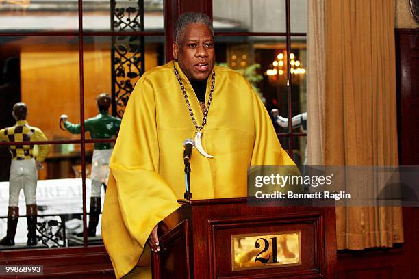 Fashion editor Andre Leon Talley attends a private breakfast and discussion at the 21 Club on May 18, 2010 in New York City.