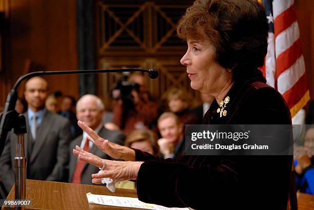 Myrna Edelman Cardin, Senator-elect Benjamin Cardin's, D-Md., wife addresses a reception prior to the swearing-in ceremony in the Dirksen Senate...