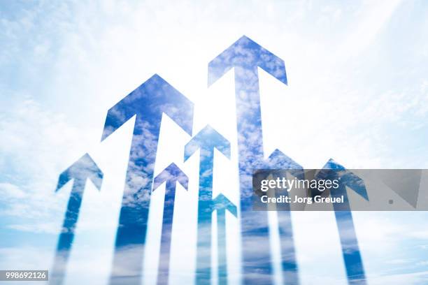 arrows pointing upwards - jorg greuel stock pictures, royalty-free photos & images