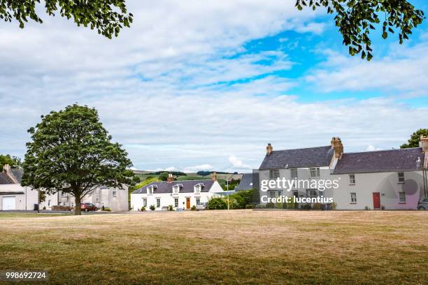 kirk yetholm, scotland, pennine way finish point - pennines stock pictures, royalty-free photos & images