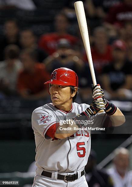Hideki Matsui of the Los Angeles Angels of Anaheim on May 17, 2010 at Rangers Ballpark in Arlington, Texas.