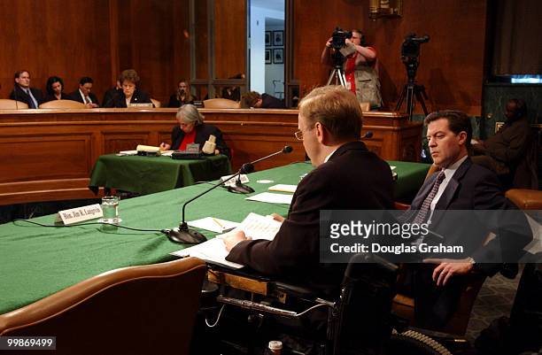 Sam Brownback, R-KS., and Jim Langevinn, D-RI., during a full committee hearing on "Drawing the Line Between Ethical Regenerative Medicine Research...