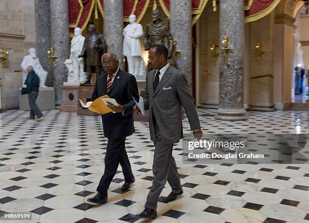 James Clyburn, D-SC., makes his way through Statuary Hall on his was to the Speakers Office on December 10, 2009.