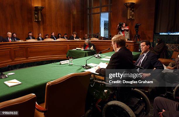 Sam Brownback, R-KS., and Jim Langevinn, D-RI., during a full committee hearing on "Drawing the Line Between Ethical Regenerative Medicine Research...