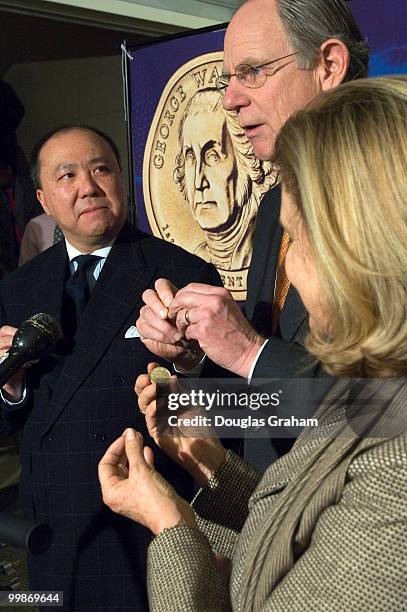 Edmund Moy, director of the U.S. Mint, Rep. Michael Castle, R-Del. And Joint Economic Committee Vice Chairwoman Carolyn Maloney, D-N.Y. During an...