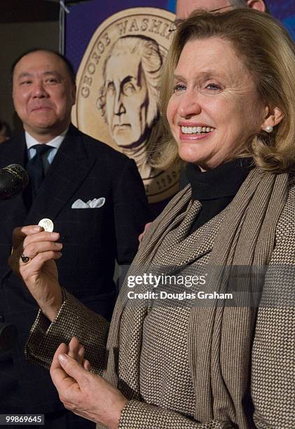 Edmund Moy, director of the U.S. Mint, Rep. Michael Castle, R-Del. And Joint Economic Committee Vice Chairwoman Carolyn Maloney, D-N.Y. During an...