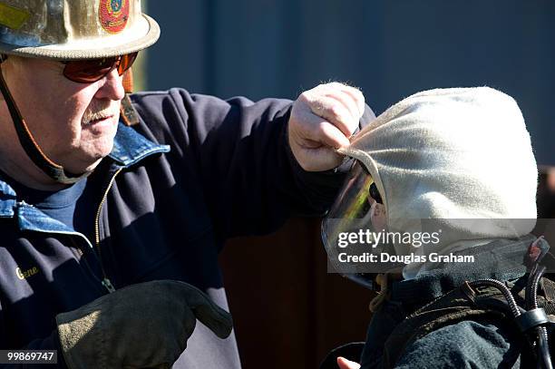 The Congressional Fire Training program held by the Congressional Fire Services Unit. 60 to 70 hill staffers are shuttled to College Park, put in...