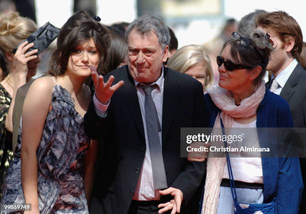 Lola Frears, Stephen Frears and wife Anne Rothenstein attend the 'Tamara Drewe' Premiere held at the Palais des Festivals during the 63rd Annual...